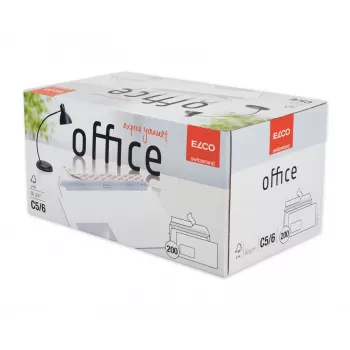 Enveloppe ELCO Office C5/6 (114 x 229 mm), fenêtre en haut à gauche, autocollante, 80 g/m², blanc, 200 pièces (74534.12)