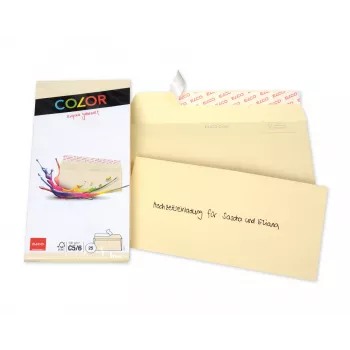 ELCO Color Enveloppe C5/6 (114 x 229 mm), sans fenêtre, adhésive, 100 g/m², chamois, 25 pièces (74617.41)