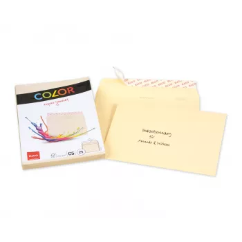Enveloppe couleur ELCO C5 (162 x 229 mm), sans fenêtre, autocollante, 100 g/m², chamois, 25 pièces (74618.41)