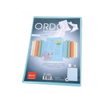 ELCO Ordo Chemise de classement transparente A4, 220 x 310 mm, 80 g/m², bleue, 10 pièces (73696.34)