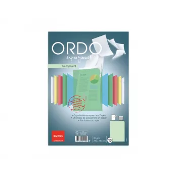 ELCO Ordo pochette de classement transparente A4, 220 x 310 mm, 80 g/m², vert, 10 pièces (73696.64)