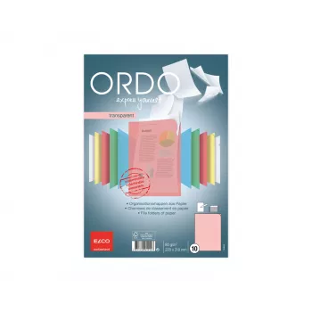 ELCO Ordo pochette de classement transparente A4, 220 x 310 mm, 80 g/m², rouge, 10 pièces (73696.94)