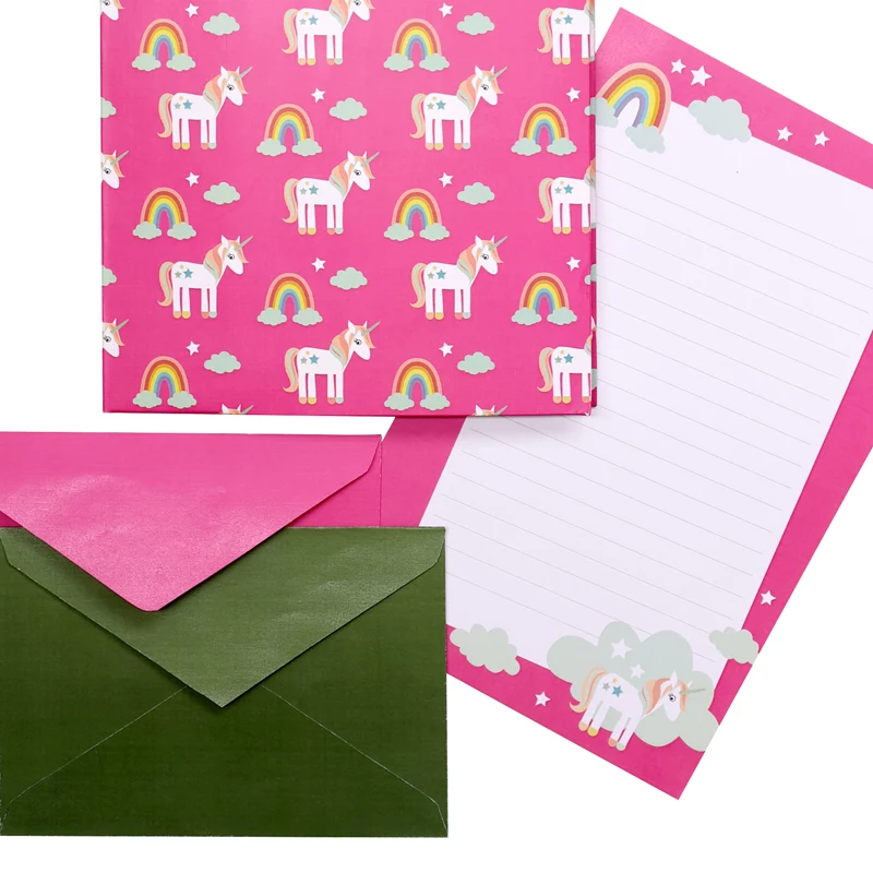 Papier à lettres Artoz Papier 334001-03 avec enveloppes, Unicorn pink (env. DIN A5), 80 g/m², 1 paquet