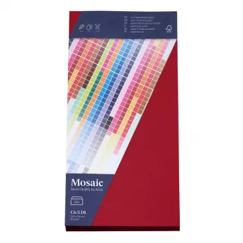 Artoz Papier Mosaic enveloppes DIN long sans fenêtre rouge 20 pièces
