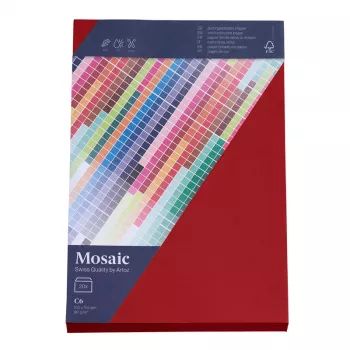 Artoz Papier Mosaic enveloppes DIN C6 sans fenêtre rouge feu à gommer 20 pièces