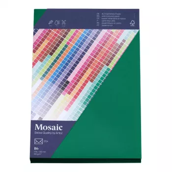 Artoz Papier Mosaic enveloppes DIN B6 sans fenêtre vert sapin à gommer 20 pièces
