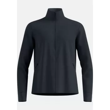 Veste à fermeture éclair intégrale en polaire Grid Mid Layer Odlo - Black Melange, taille L