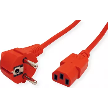 ROLINE Câble d'alimentation IEC320 C13, droit, rouge, 0,8 m