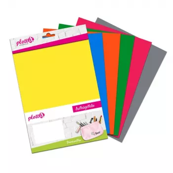 Plottix PremiumFlex Vinyle thermocollant 6 feuilles couleurs assorties Film Flex 20,0 cm x 30,0 cm