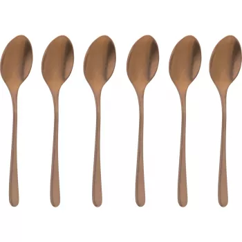 Ensemble de 6 cuillères à espresso Sambonet Taste PVD, cuivre antique