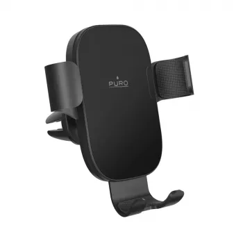 Support de téléphone de voiture pour grille d'aération Puro Gravity - fixation universelle pour smartphone - noir