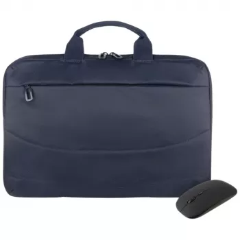 Sacoche pour ordinateur portable Tucano Idea 15,6 pouces bleu clair avec souris sans fil