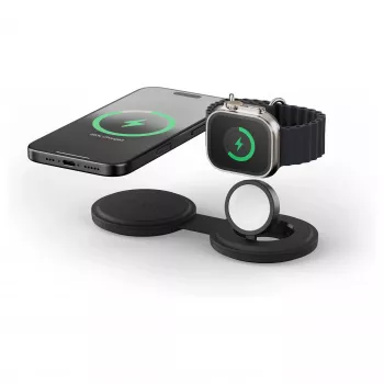 Satechi OntheGo chargeur sans fil 2-en-1 avec Qi2, noir, 15W, ST-QTG21K