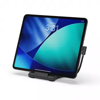 Station d'accueil pliable Satechi On-the-Go - USB-C 100 W PD, USB-C 10 Gbit/s, USB-A 10 Gbit/s, lecteur de cartes micro/SD 312 Mo/s, jack 3,5 mm, HDMI 4K (Space Gray)