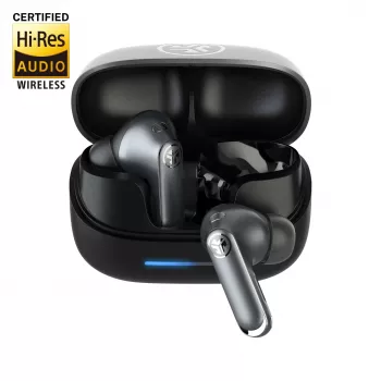 JLab Epic Pods ANC Écouteurs true wireless avec réduction de bruit active hybride, Bluetooth 5.3, IP55, 50 h d'autonomie, noirs