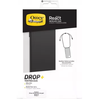 OtterBox React Series, coque arrière avec dragonne pour Apple iPhone 7/8/SE (2e/3e gén.) - noir