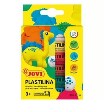 Pâte à modeler JOVI Plastilina assortiment 6 couleurs 15g chacune 90g au total