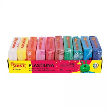 Pâte à modeler JOVI Plastilina 10 couleurs assorties x 50 g