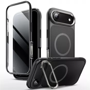 SUPCASE i-Blason Ares Flip coque MagSafe avec protection d'écran intégrée pour Apple iPhone Air, noire