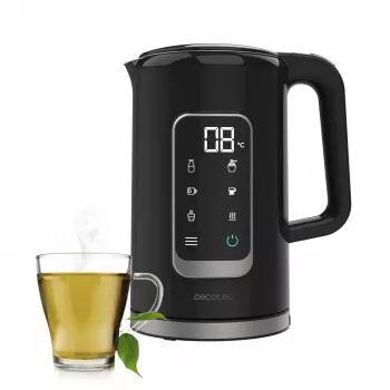 Bouilloire électrique Cecotec ThermoSense 500 Touch, 1,7 L, 2200 W, noire