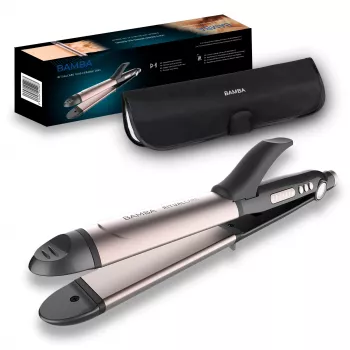 Cecotec Bamba RitualCare 1000 Ceramic lisseur et fer à boucler 2en1, noir/or rose