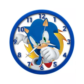 KIDS Sonic The Hedgehog horloge murale 25 cm ronde en plastique analogique à quartz multicolore