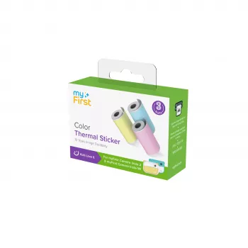 Recharges de papier thermocollant pour appareil photo myFirst Camera Insta Wi - 3 rouleaux (rose, bleu, jaune) - 9 m au total