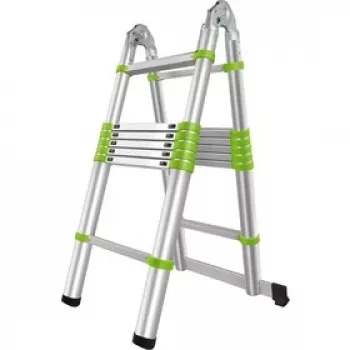 Échelle télescopique FIELDMANN FZZ 4006 - 3,8 m, 13 échelons, capacité 150 kg, alliage d'aluminium