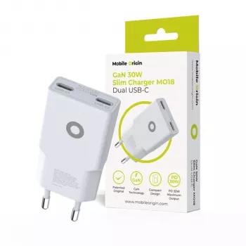 Chargeur slim Mobile Origin 30W TÜV MO18 double USB-C