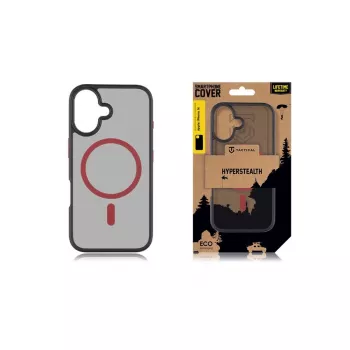 Coque arrière Tactical Back Cover MagForce Hyperstealth 2.0 pour iPhone 16, noir/rouge