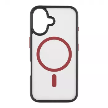 Coque arrière Tactical Back Cover MagForce Hyperstealth 2.0 pour iPhone 16, noir/rouge