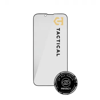 Tactical Glass Shield Privacy Stealth 5D pour iPhone 13/13 Pro/14/16e/17e noir