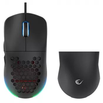 Souris gaming filaire USB Rampage BLINK, 12800 DPI, RGB, capteur optique, noire