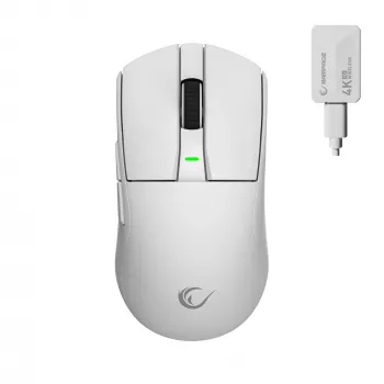 Souris gaming sans fil Rampage Zenith Pro 26000 DPI blanche + récepteur 4KHz PAW3395 BT 5.2