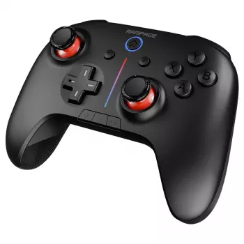Manette sans fil Rampage Hydra Pro Pad RGB 2.4G à effet Hall avec gâchettes magnétiques, noire