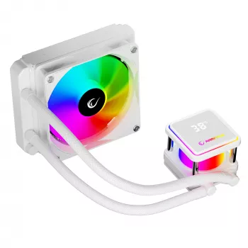 Refroidisseur CPU liquide tout-en-un Rampage INFINITE V120 120mm ARGB, affichage de température, blanc