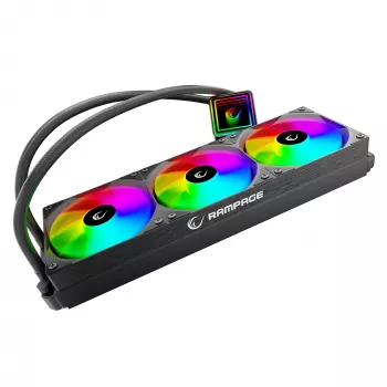 Refroidisseur CPU liquide AIO Rampage INFINITE V360 360mm ARGB, affichage numérique de température, noir