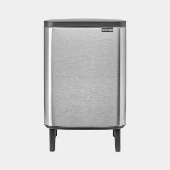 Brabantia BO poubelle HI 12 L acier mat anti-traces de doigts