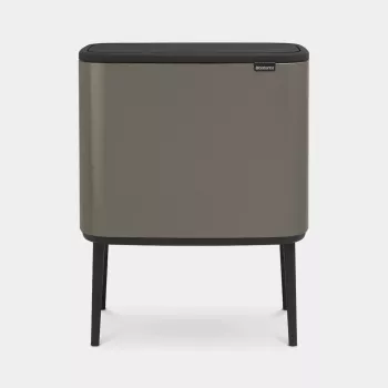 Poubelle à couvercle Brabantia Bo Touch 34 L rectangulaire Platinum en plastique