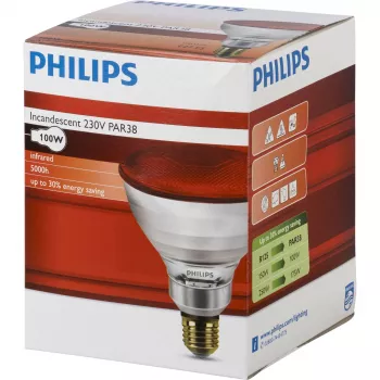 Lampe infrarouge Philips PAR38 IR 100W E27 230V Rouge
