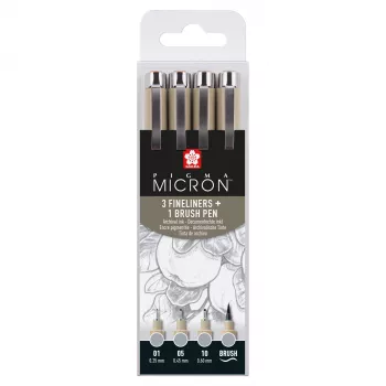 Ensemble de fineliners Sakura Pigma Micron Cool Gray 4 pièces