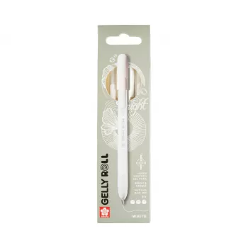 Stylo gel rétractable Gelly Roll Classic Sakura transparent 0,45 mm encre blanche