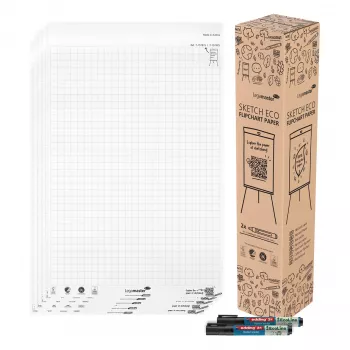 Bloc de papier pour paperboard Legamaster Sketch Eco, blanc extra, 5 blocs