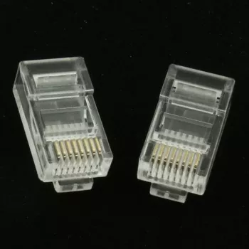 Connecteur modulaire RJ-45 Gembird LC-8P8C-002/50, transparent, plaqué or, lot de 50