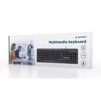 Clavier multimédia compact Gembird KB-UM-106, filaire USB, noir