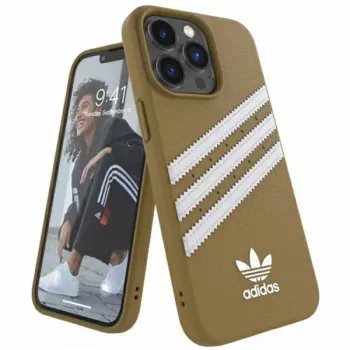 Adidas OR Coque moulée PU pour iPhone 13 Pro beige-or 47806