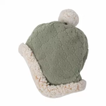Bonnet d'hiver double couche en polaire Lodger, vert sauge, Fleece Elm, 1-2 ans