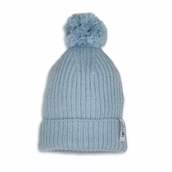 Bonnet bébé Lodger 100 % laine mérinos bleu Fogg 6-12 mois