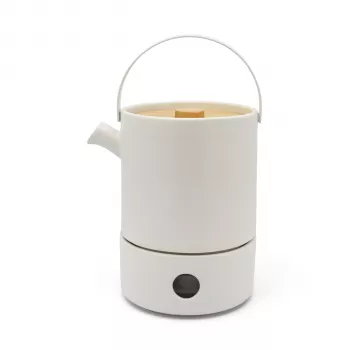 Service à thé Bredemeijer Umea 1,2 L blanc avec chauffe-thé 142010