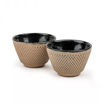 Ensemble de 2 tasses à thé en fonte Bredemeijer Xilin, camel, 100 ml